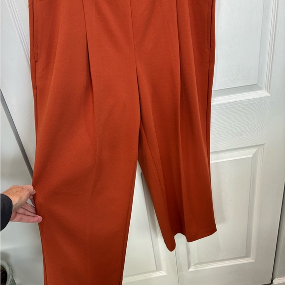 Jules & Leopold Terracotta Wide Leg Women's Trousers - Picture 3 of 7